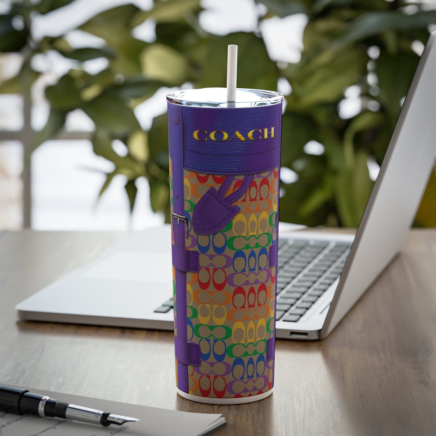 Skinny Steel Tumbler with Straw, 20oz