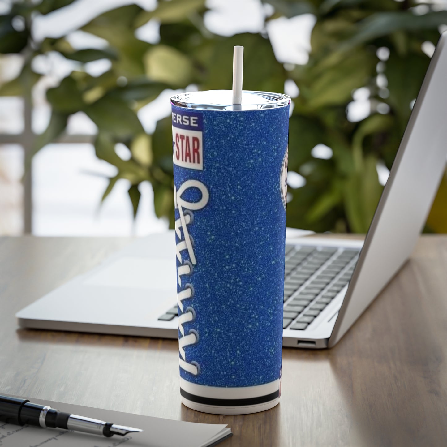 Skinny Steel Tumbler with Straw, 20oz