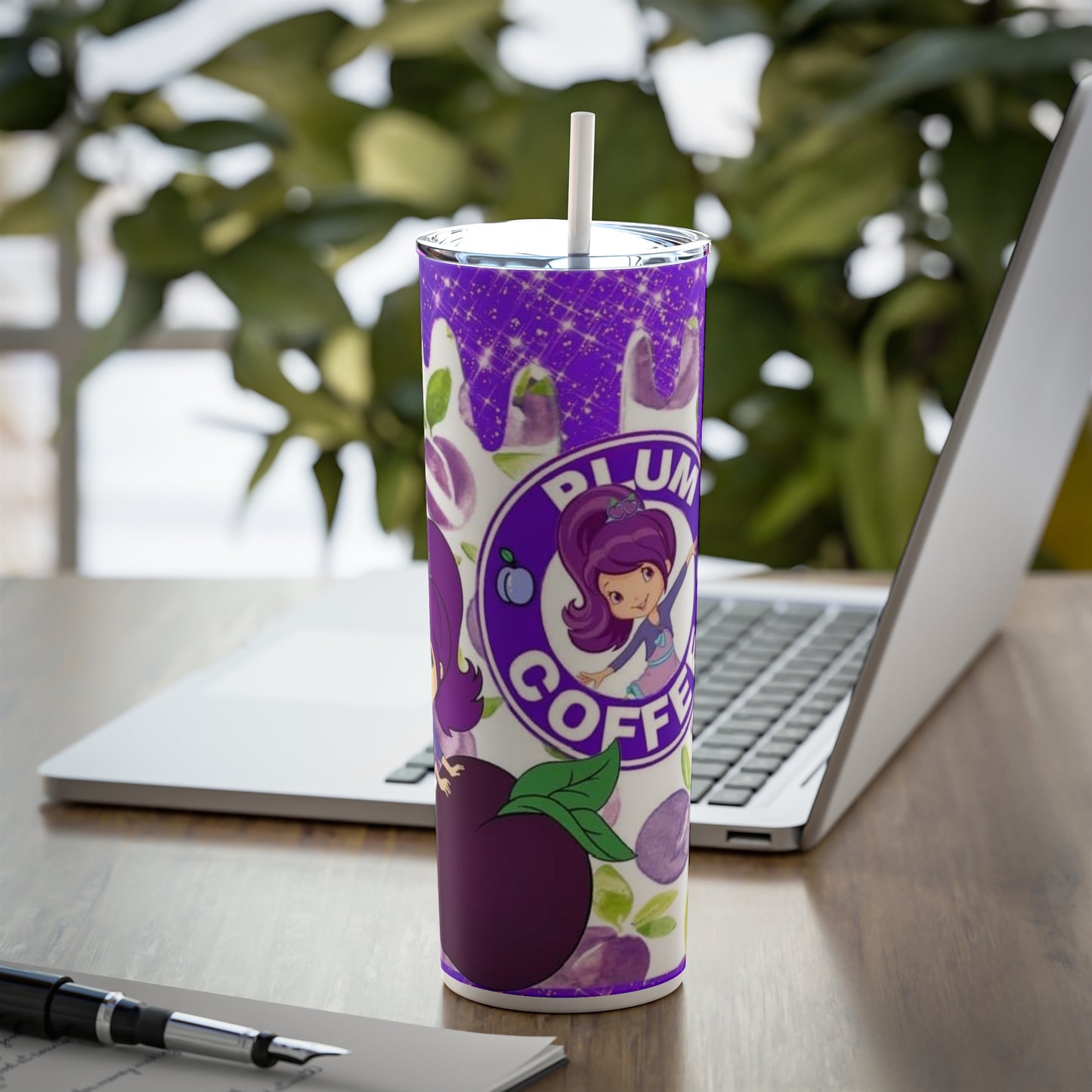 Skinny Steel Tumbler with Straw, 20oz