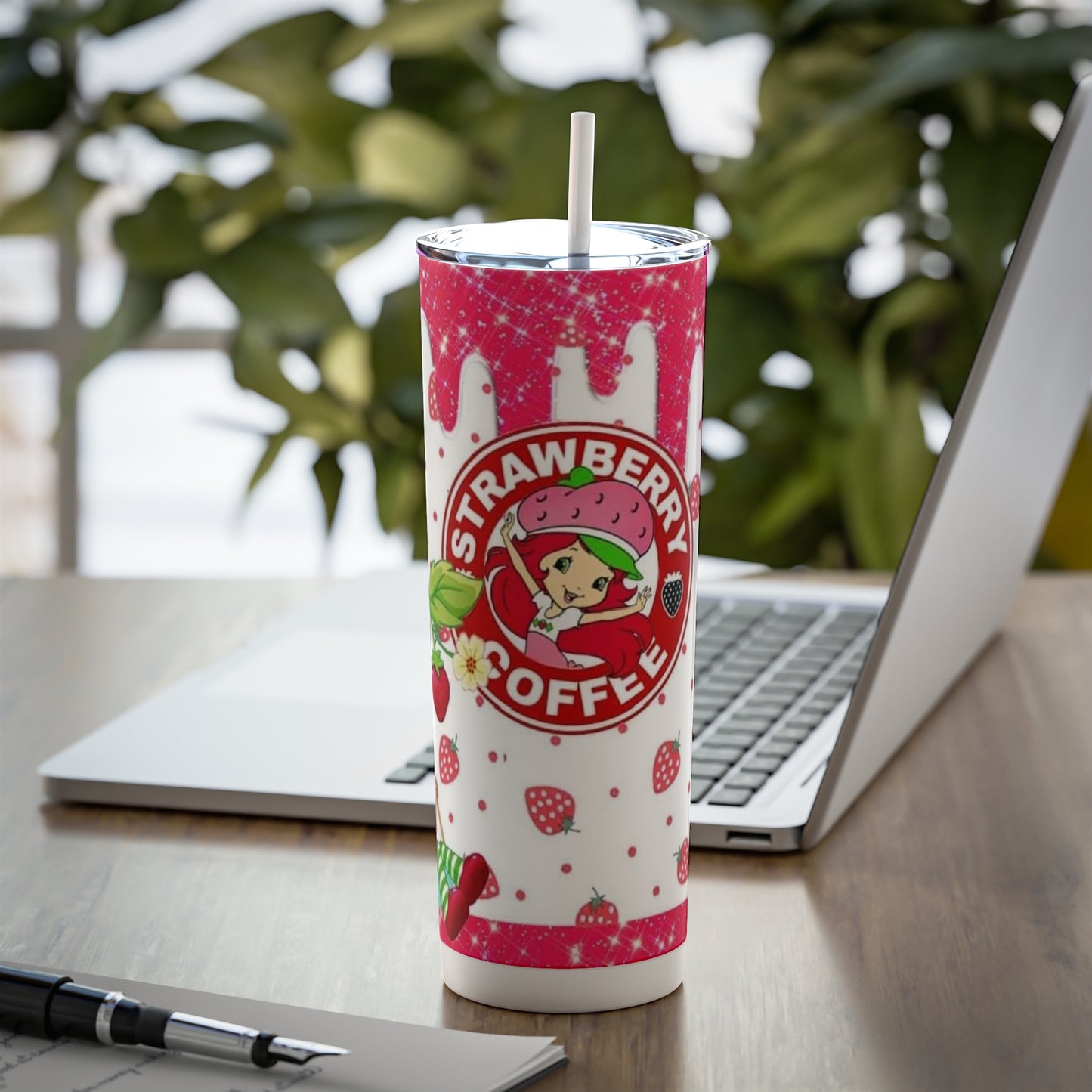 Skinny Steel Tumbler with Straw, 20oz