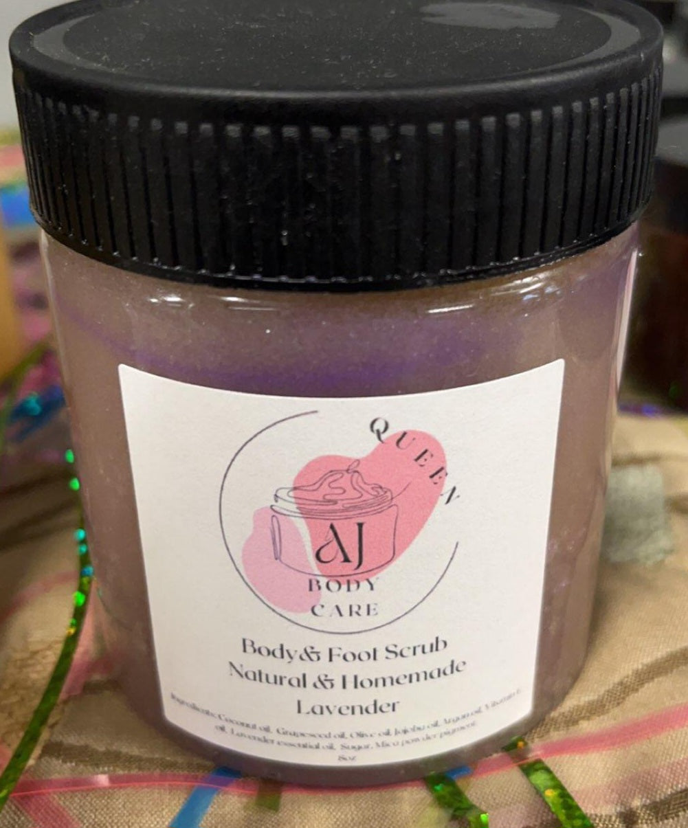 8 oz. Body and foot scrub-Queen AJ Body Care