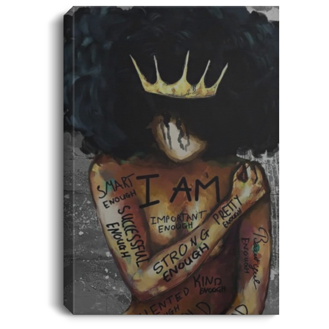 Black Queen Portrait Canvas .75in Frame