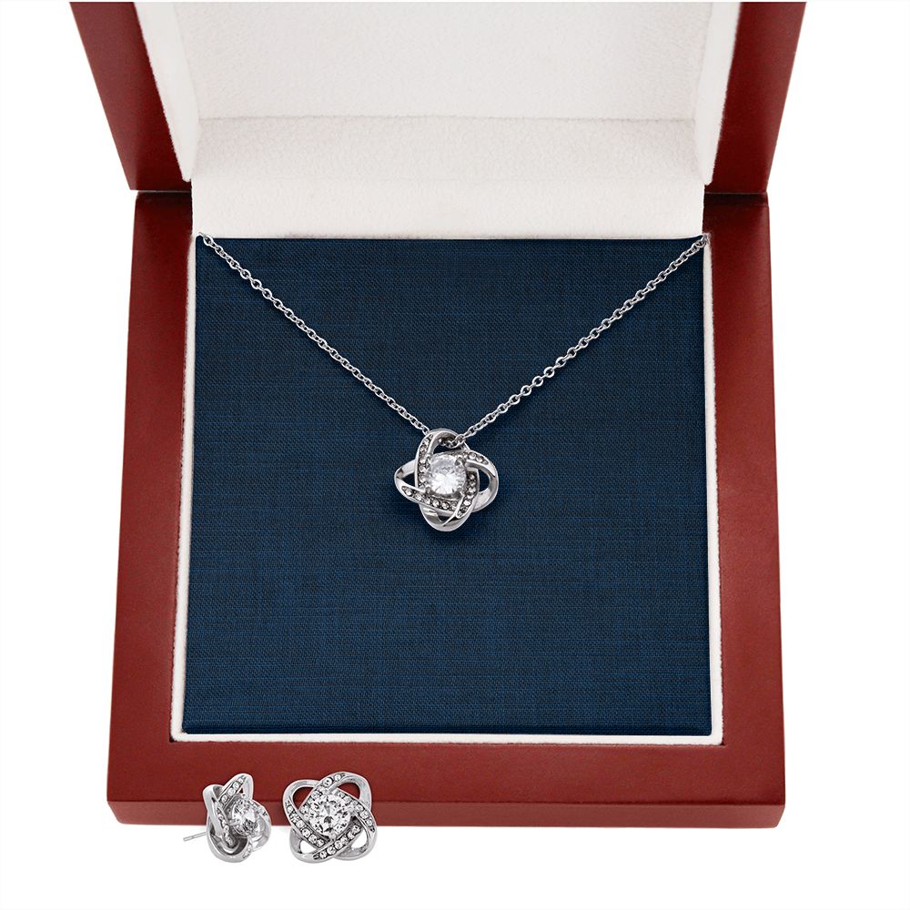 Love Knot Necklace and Earring Set