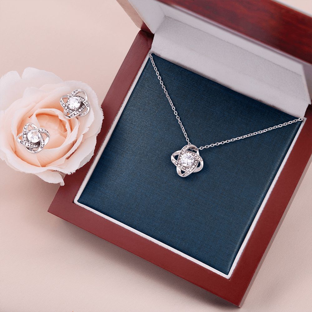 Love Knot Necklace and Earring Set