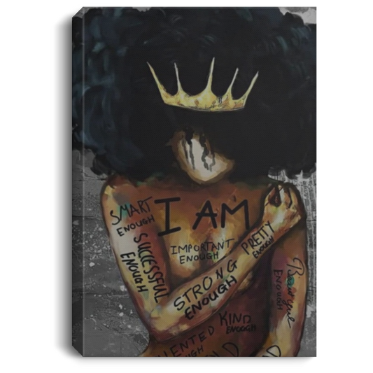 Black Queen Portrait Canvas .75in Frame