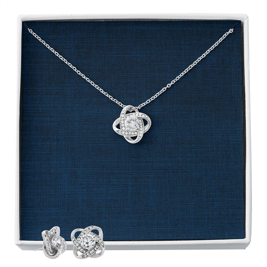 Love Knot Necklace and Earring Set